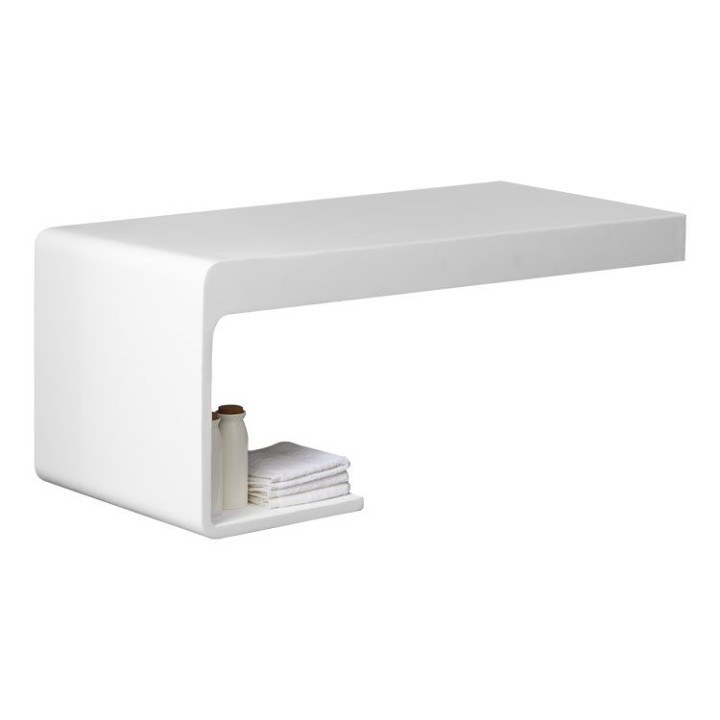 Umyvadlo StoneArt z minerálního kamene LQ610-1 bílé 100×40 lesklé
