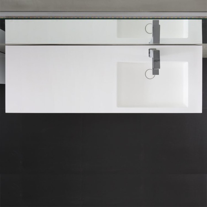 Umyvadlo StoneArt LP4514R z minerálního kamene bílé 140×48 lesklé re