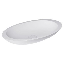 Umyvadlo StoneArt LC117 z minerálního kamene bílé 59×34 matné