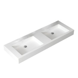 Umyvadlo StoneArt LP4514-0 z minerálního kamene bílé 140×48 lesklé