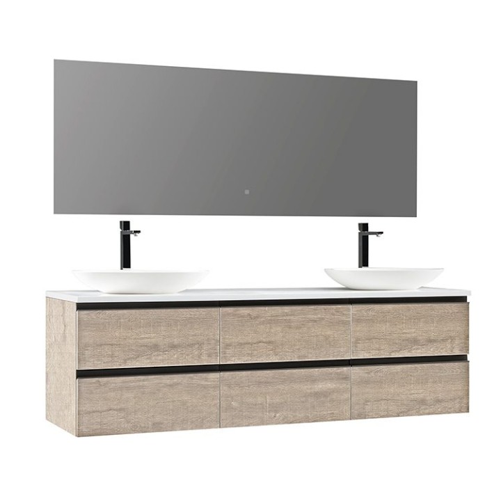 Koupelnový nábytek – set StoneArt Monte Carlo MC-1800pro-3 dubový světlý 180×52