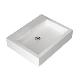 Umyvadlo StoneArt LP4506-0 z minerálního kamene bílé 60×48 matné