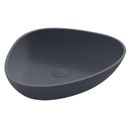 Umyvadlo StoneArt LC154 z minerálního kamene betonově šedé 56×43 matné