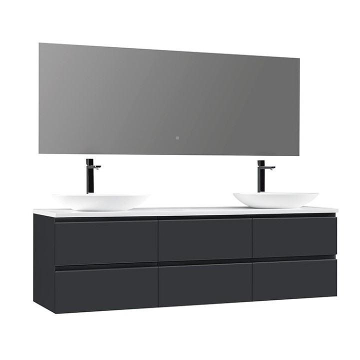 Koupelnový nábytek – set StoneArt Monte Carlo MC-1800pro-3 tmavě šedý 180×52