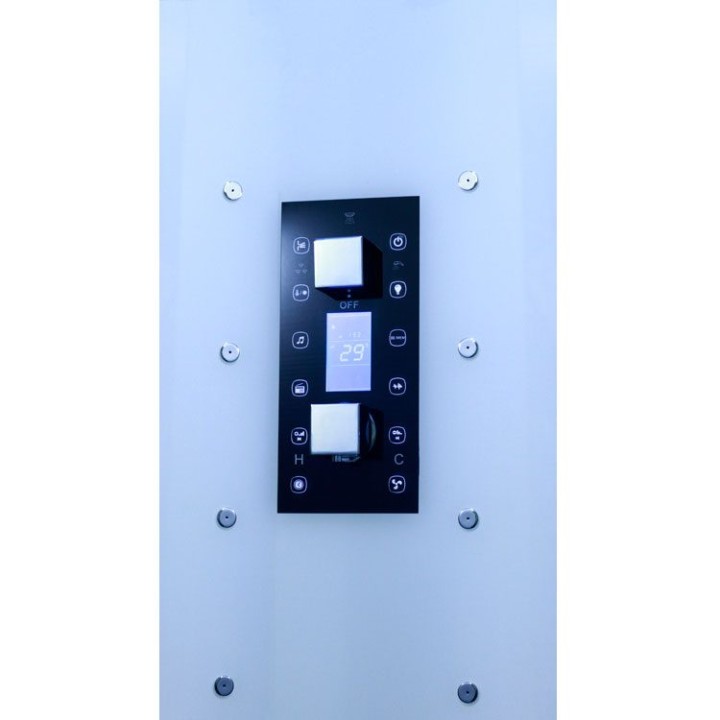 Parní sprchový box EAGO AWT DZ1012F12 bílý 100×100 pravé provedení