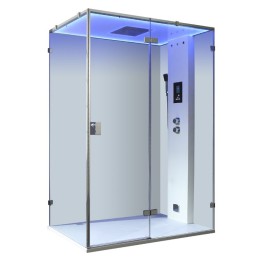Parní sprchový box EAGO AWT LD111F15 bílý matný 150×90 pravé provedení