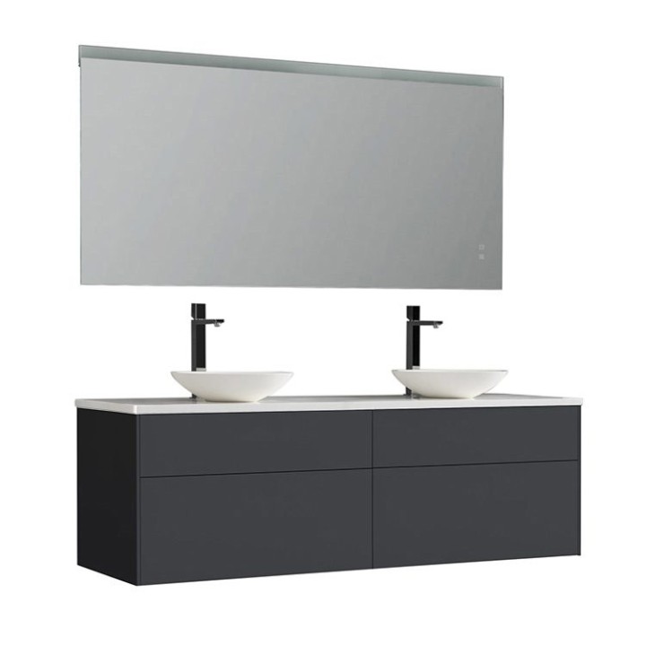 Koupelnový nábytek – set StoneArt Venice VE-1600pro-2 tmavě šedý 160×52