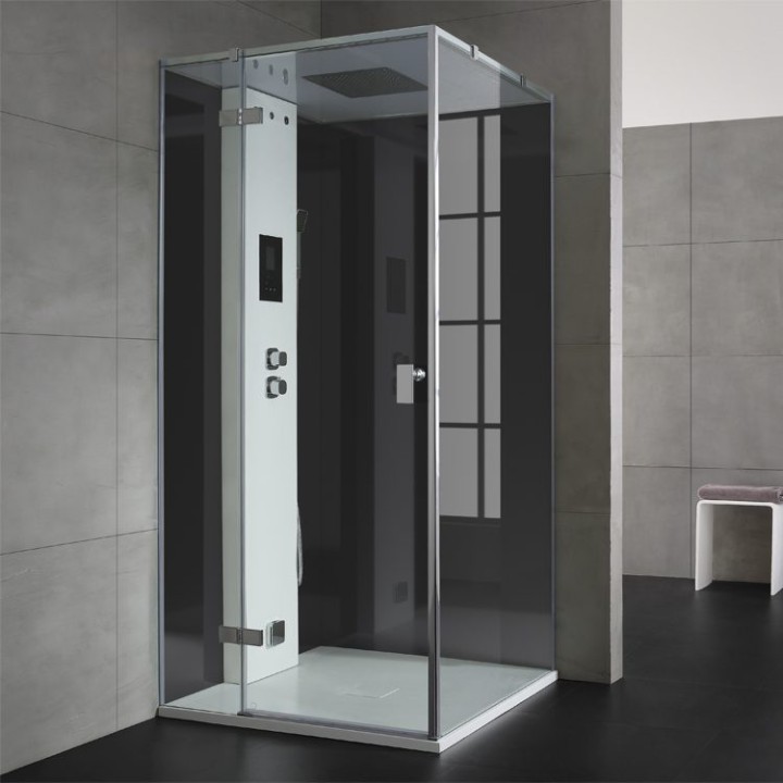 Parní sprchový box EAGO AWT LD208F15 černý 90×90 levé provedení
