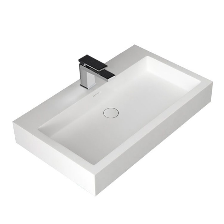 Umyvadlo StoneArt LP4508 z minerálního kamene bílé 80×48 matné