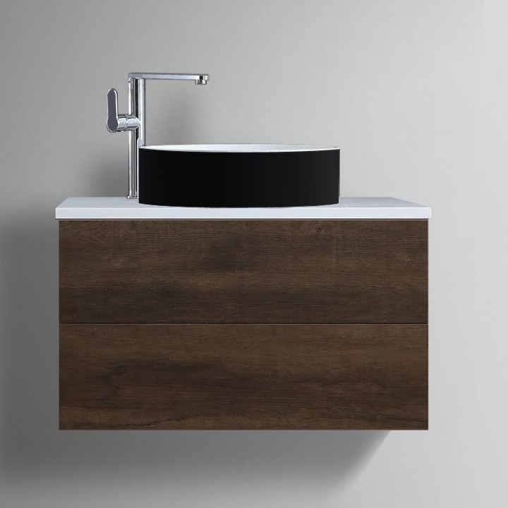 Umyvadlo StoneArt LC112 z minerálního kamene černobílé 45×45 matné
