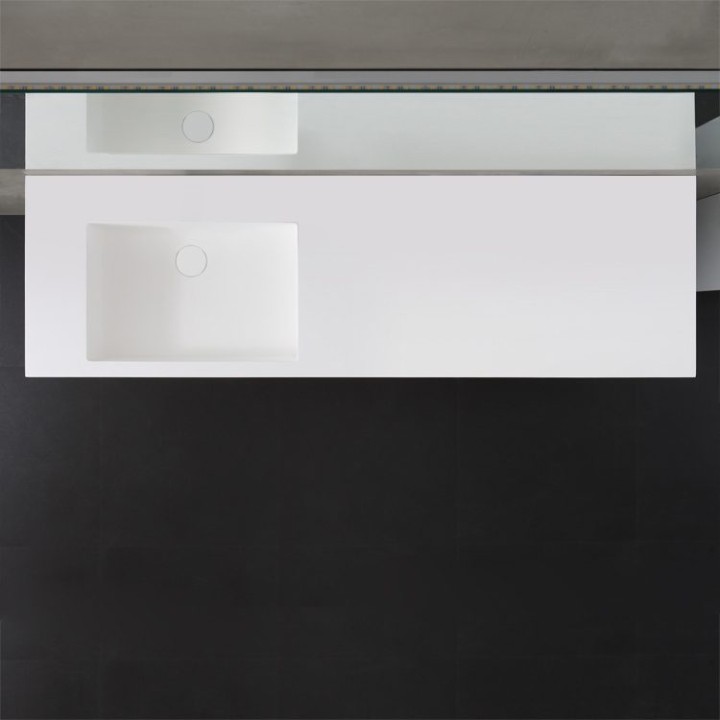 Umyvadlo StoneArt LP4516-0L z minerálního kamene bílé 160×48 lesklé