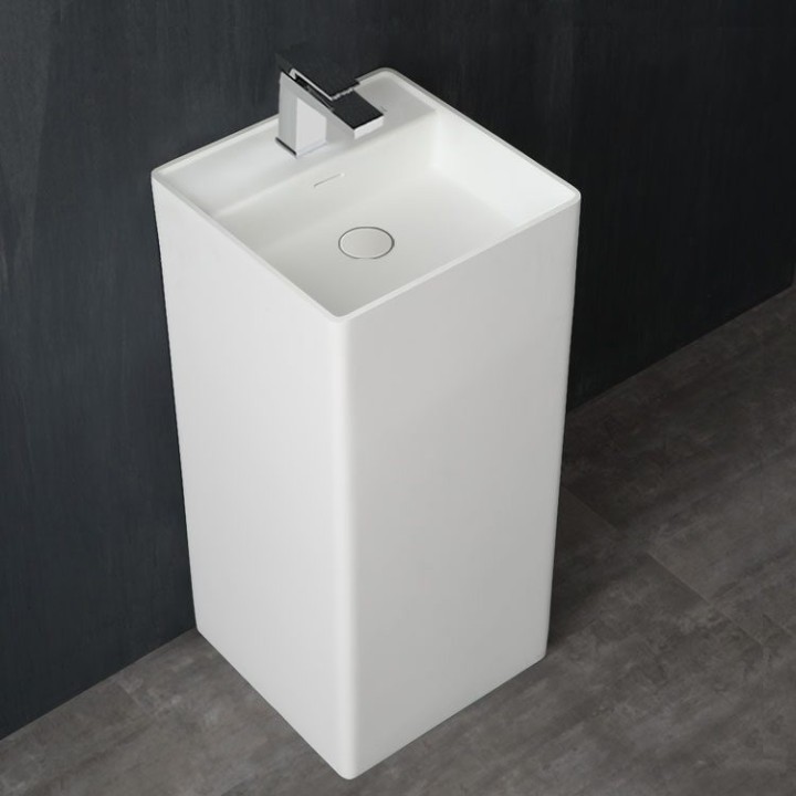 Volně stojící umyvadlo StoneArt LZ512 bílé 40×40 matné