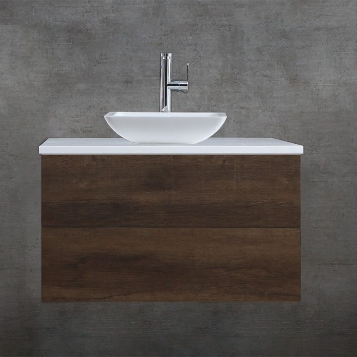 Umyvadlo StoneArt LC115 z minerálního kamene bílé 38×38 lesklé