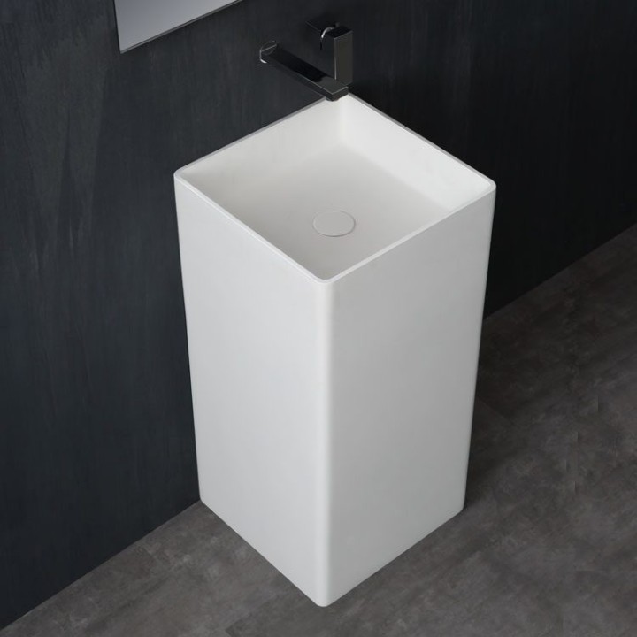 Volně stojící umyvadlo StoneArt LZ507 bílé 40×40 matné