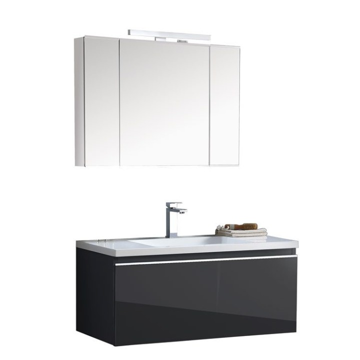 Koupelnový nábytek – set StoneArt Milano ME-1000-1 tmavě šedý 100×45