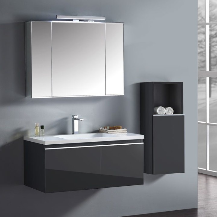 Koupelnový nábytek – set StoneArt Milano ME-1000-1 tmavě šedý 100×45