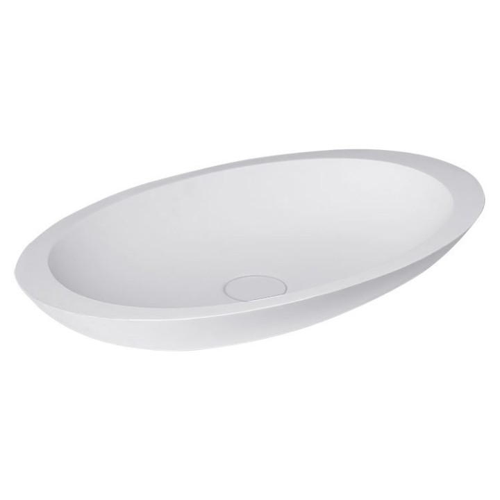 Umyvadlo StoneArt LC117 z minerálního kamene bílé 59×34 lesklé