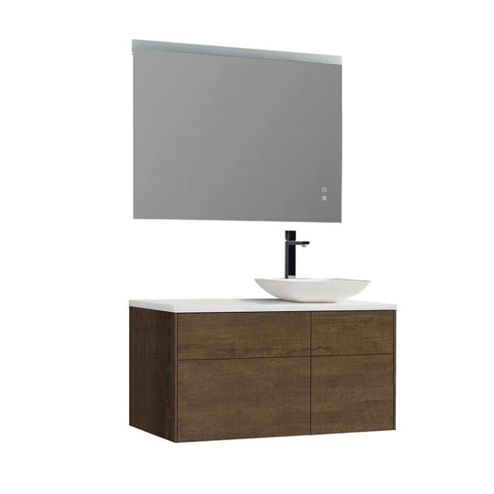 Koupelnový nábytek – set StoneArt Venice VE-1010pro-2 dubový tmavý 100×52 pravé provedení