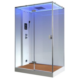 Parní sprchový box EAGO AWT LD211F15 s sprchovou vaničkou bílý 150×90 levé provedení