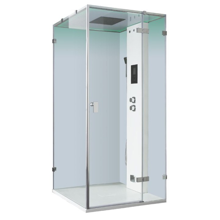 Parní sprchový box EAGO AWT LD108F15 bílý lesklý 90×90 pravé provedení