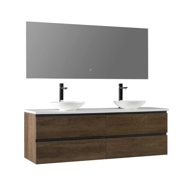 Koupelnový nábytek – set StoneArt Monte Carlo MC-1600pro-4 dubový tmavý 160×52