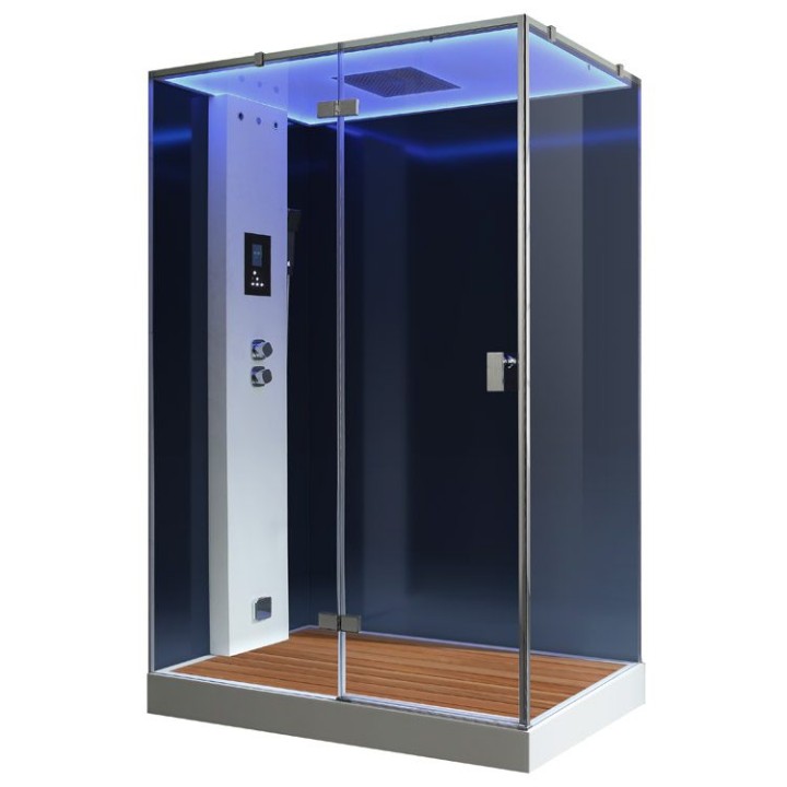 Parní sprchový box EAGO AWT LD211F15 s sprchovou vaničkou černý 150×90 levé provedení
