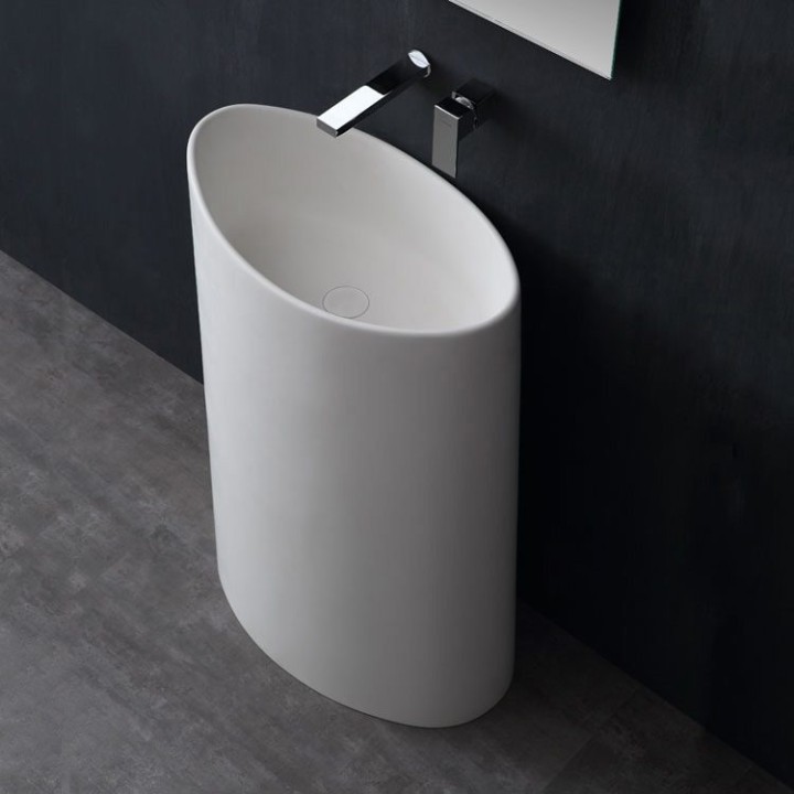 Volně stojící umyvadlo StoneArt LZ503 bílé 60×37 lesklé