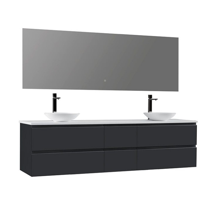 Koupelnový nábytek – set StoneArt Monte Carlo MC-2000pro-4 tmavě šedý 200×52