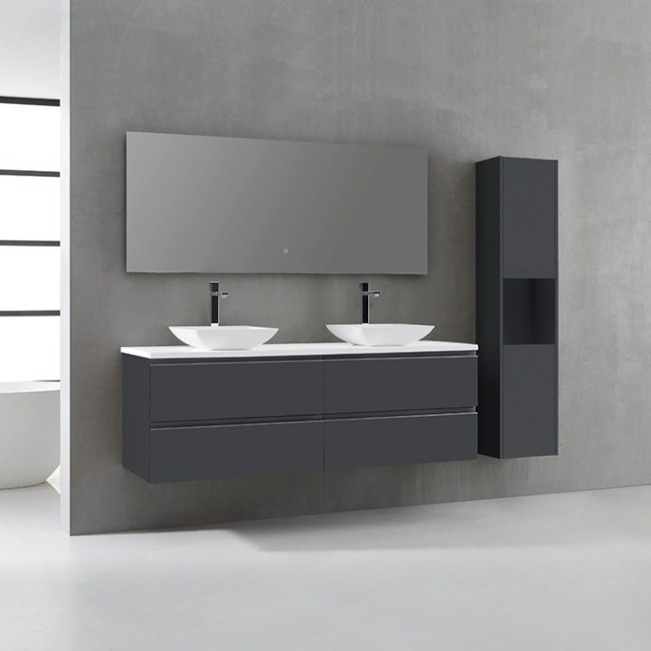 Koupelnový nábytek – set StoneArt Monte Carlo MC-1600pro-2 tmavě šedý 160×52