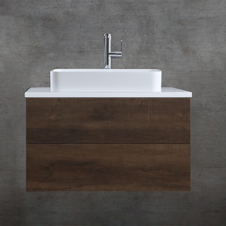 Umyvadlo StoneArt LC111 z minerálního kamene bílé 55×35 lesklé
