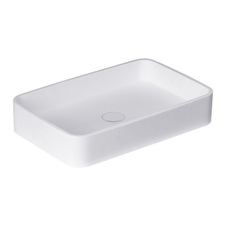 Umyvadlo StoneArt LC111 z minerálního kamene bílé 55×35 matné