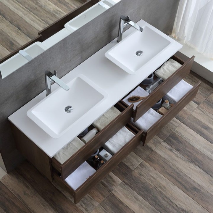 Koupelnový nábytek – set StoneArt Brugge BU-1601pro-1 dubový tmavý 160×50