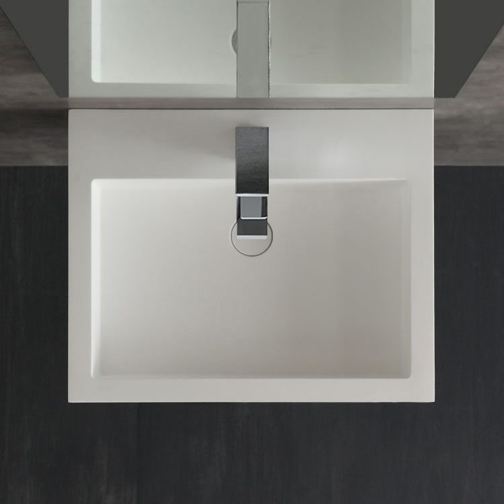 Umyvadlo StoneArt LP4506 z minerálního kamene bílé 60×48 lesklé