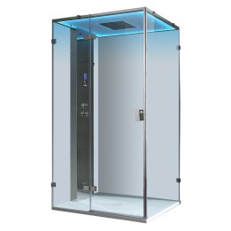 Parní sprchový box EAGO AWT LD107F15 stříbrný 120×90 levé provedení