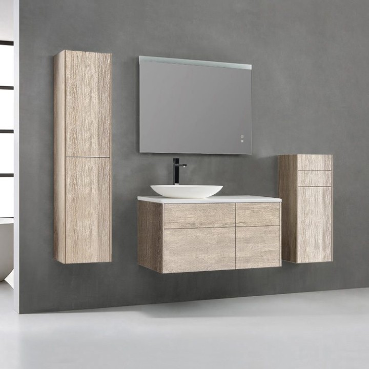 Koupelnová skříňka StoneArt Venice VE-1010pro-3 dubová světlá 100×52 levé provedení