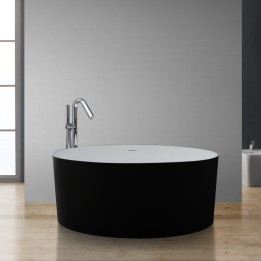 Volně stojící vana StoneArt BS-507 černobílá 150×150 matná