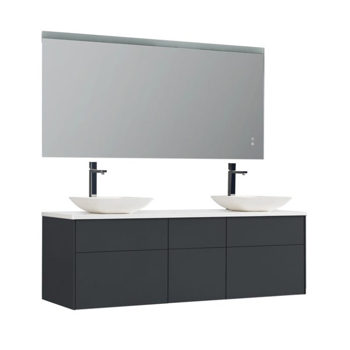 Koupelnový nábytek – set StoneArt Venice VE-1610pro-2 tmavě šedý 160×52