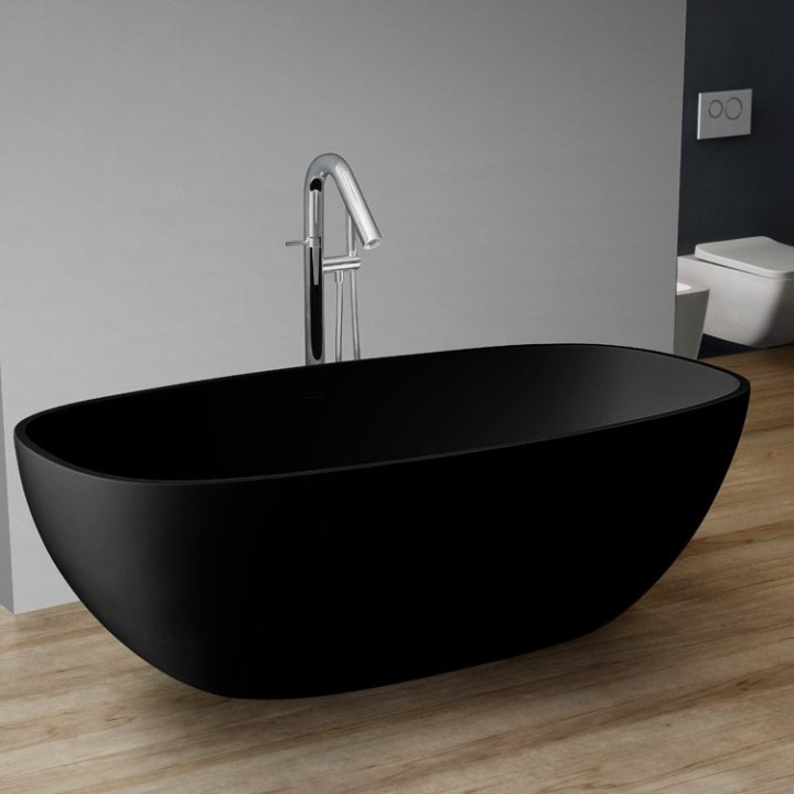 Volně stojící vana StoneArt BS-552 černá 177×88 matná