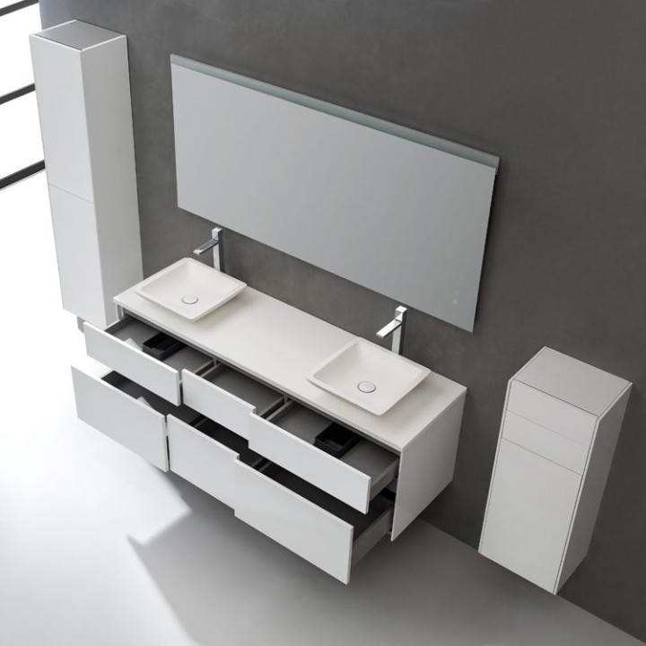 Koupelnový nábytek – set StoneArt Venice VE-1610pro-2 dubový tmavý 160×52