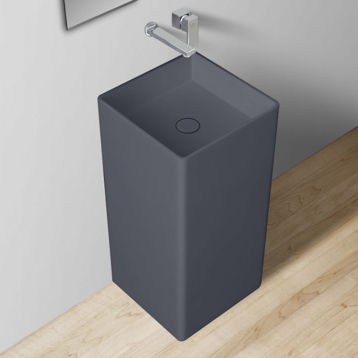 Volně stojící umyvadlo StoneArt LZ507 betonově šedé 40×40 matné