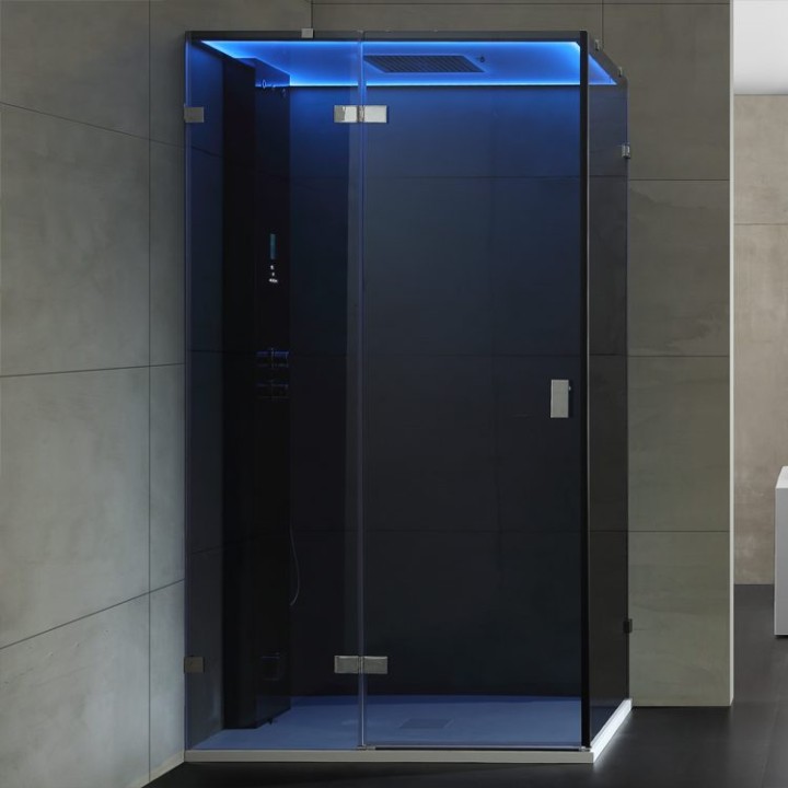 Parní sprchový box EAGO AWT LD107F15 černý 120×90 levé provedení