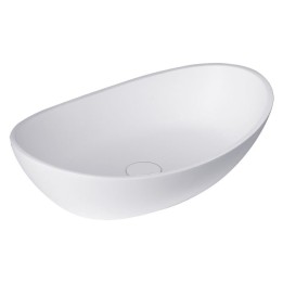 Umyvadlo StoneArt LC149 z minerálního kamene bílé 56×35 matné