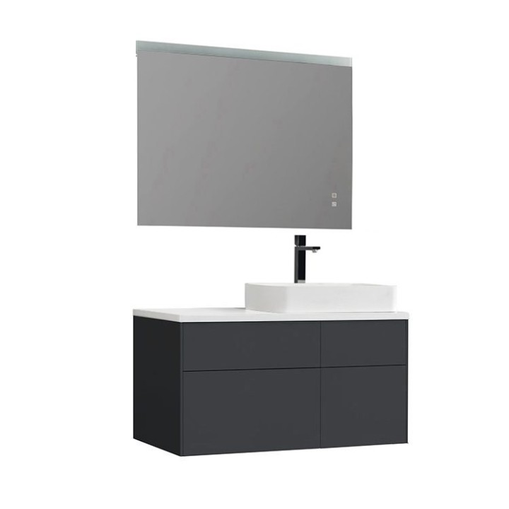 Koupelnový nábytek – set StoneArt Venice VE-1010pro-5 tmavě šedý 100×52 pravé provedení