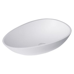 Umyvadlo StoneArt LC150 z minerálního kamene bílé 60×35 matné