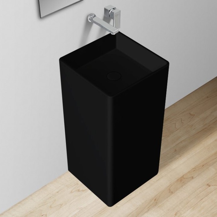 Volně stojící umyvadlo StoneArt LZ507 černé 40×40 matné