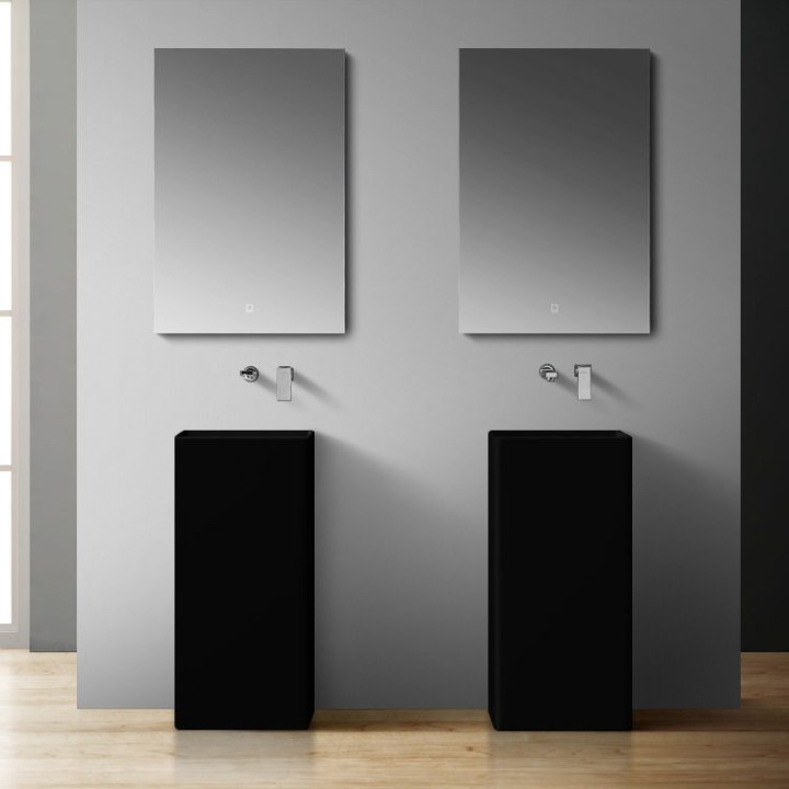 Volně stojící umyvadlo StoneArt LZ507 černé 40×40 matné