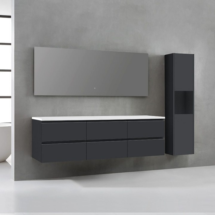 Koupelnový nábytek – set StoneArt Monte Carlo MC-1800pro tmavě šedý 180×52