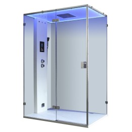 Parní sprchový box EAGO AWT LD111F15 bílý matný 150×90 levé provedení