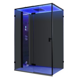 Parní sprchový box EAGO AWT LD111F15 černý 150×90 levé provedení