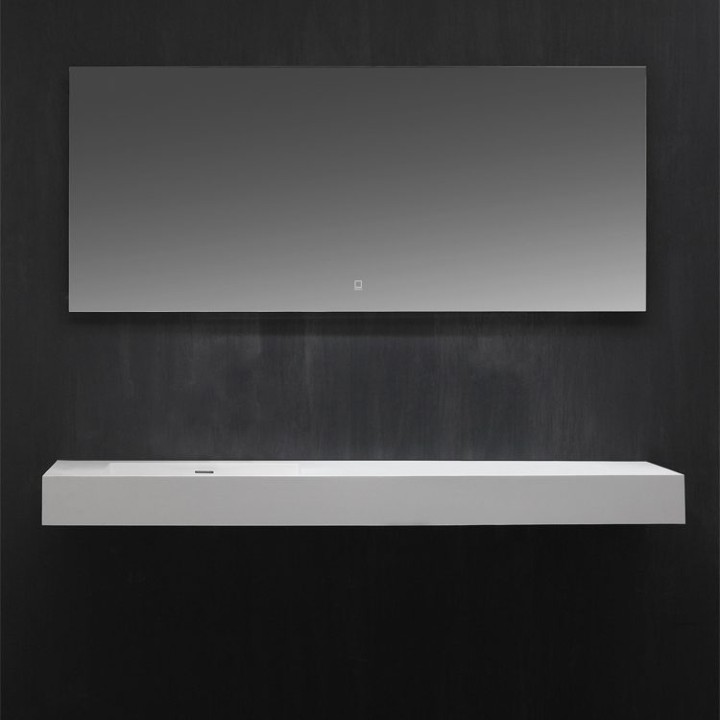 Umyvadlo StoneArt LP4516-0L (minerální kámen) bílé 160×48 cm matné levé